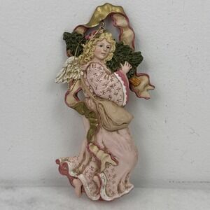 Angel Ornament holding A Christmas Tree 6.5" ceramic